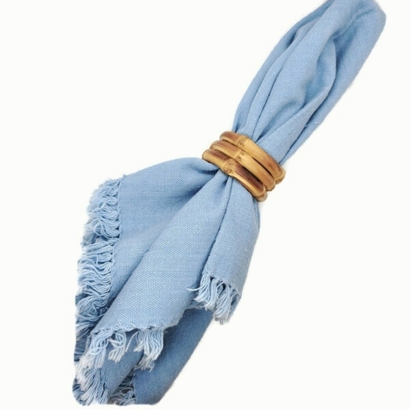 Wooden Napkin Rings-Bamboo, Rustic, Boho Decor - Picture 3 of 4